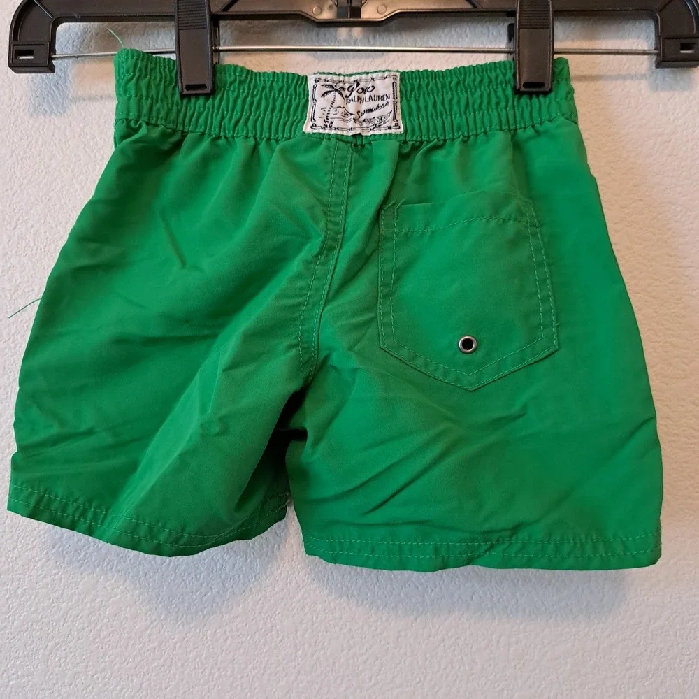 Polo Ralph Lauren Kids Green Swim Trunks Board Shorts Pony Logo 2T